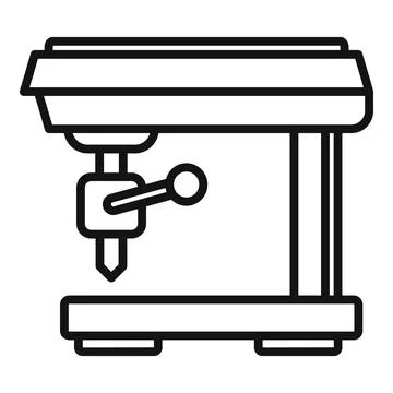 Computer milling machine icon, outline style Stock Illustration