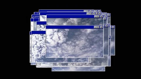 Computer mistake with multiple retro windows Stock-Footage 149494091