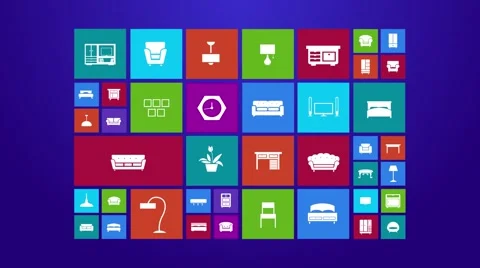 Computer mobile application app flat home appliance furniture and interior icon Видео 61284080