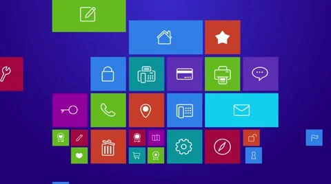 Computer mobile application app program flat business office administration icon Stock Footage 61284036