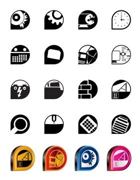 Computer, mobile phone and Internet icons Ilustración de archivo