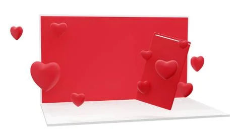Computer mobile phone online dating flirt online 3d-illustration Stock Illustration