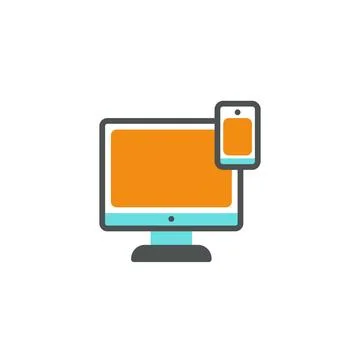 Computer Mobile Responsive: Responsive Computing Solutions for Your Business Stock Illustration