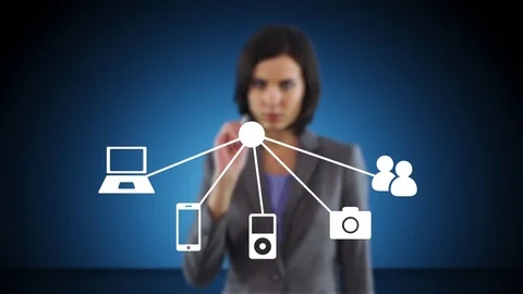 Computer, Mobile, Tablet And Camera Connecting People Stock Footage 72485104