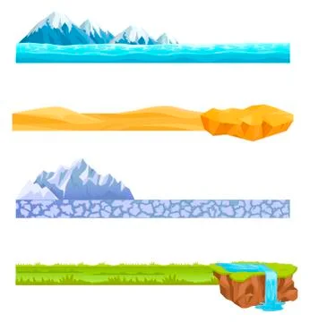 Computer Mobile Video Game Display with Layers Set Stock Illustration