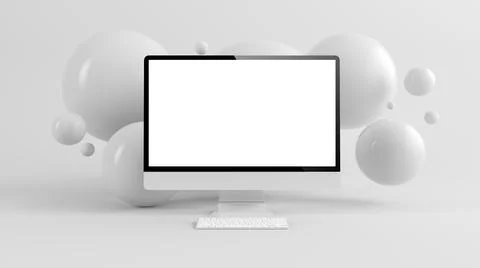 Computer mock up spheres Stock Illustration