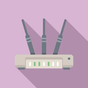 Computer modem icon flat vector. Wifi router Stock Illustration