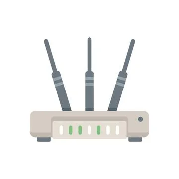 Computer modem icon flat vector. Wifi router 스톡 일러스트