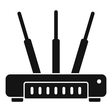 Computer modem icon simple . Wifi router Illustrazione stock