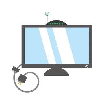 Computer moden antena signal cable Stock Illustration