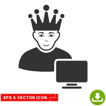 Computer Moderator EPS Vector Icon Illustrazione stock