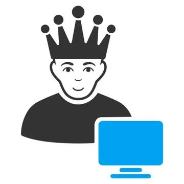 Computer Moderator Flat Icon Stock Illustration