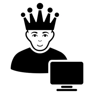 Computer Moderator Flat Vector Icon Stock Illustration