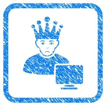 Computer Moderator Framed Stamp Illustrazione stock