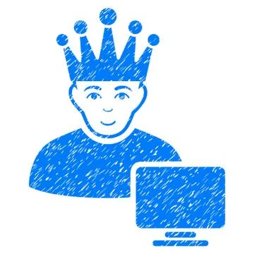 Computer Moderator Grainy Texture Icon 스톡 일러스트