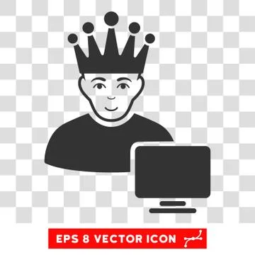 Computer Moderator Vector EPS Icon Illustrazione stock