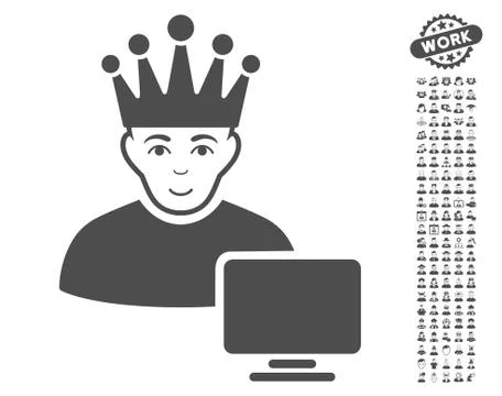 Computer Moderator Vector Icon With Bonus Illustrazione stock