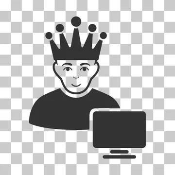 Computer Moderator Vector Icon 스톡 일러스트