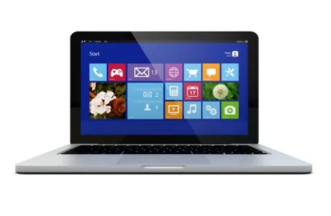 Computer with modern interface イラスト素材