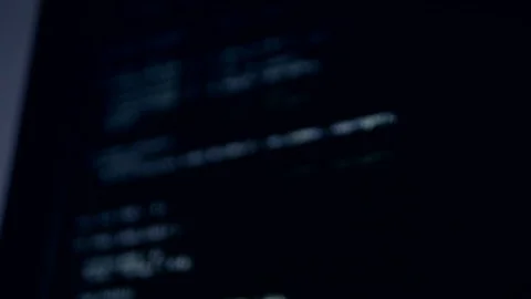 Computer monitor analyzing data. A close up shot. 4K Stock Footage 75644524