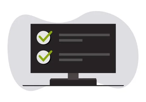 Computer monitor and computer. vector illustration Stock Illustration