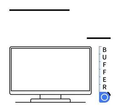 Computer Monitor Buffering Screen with Progress Bar Measuring Streaming Spe.. イラスト素材