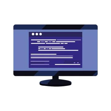 Computer monitor code Stock Illustration