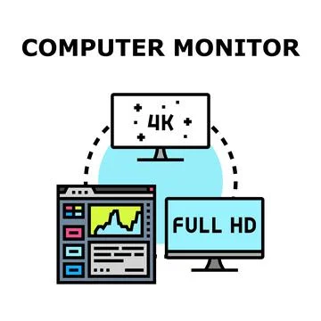 Computer monitor connection concept visualizing display technology Illustrazione stock
