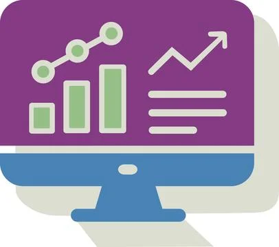 Computer monitor display data performance report Stock Illustration