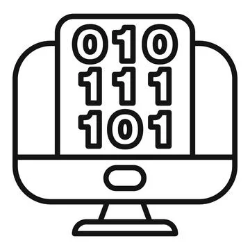 Computer monitor displaying binary code representing data Stock-Illustration