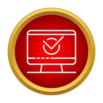 Computer monitor displaying checkmark for task completion 스톡 일러스트
