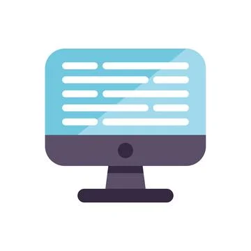 Computer monitor displaying code lines on screen Stock Illustration