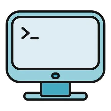 Computer monitor displaying command line icon illustration Stockillustratie