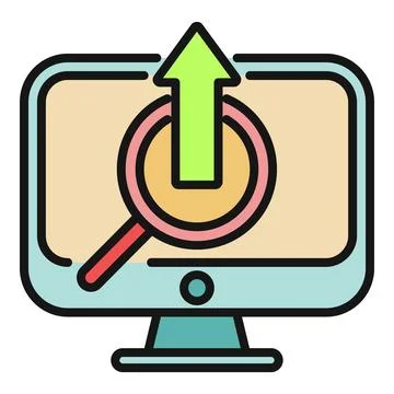 Computer monitor displaying data analysis and optimization growth Stock Illustration