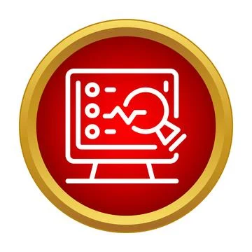 Computer monitor displaying data analysis with magnifying glass Stockillustratie