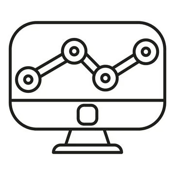 Computer monitor displaying data analytics report chart Stock Illustration