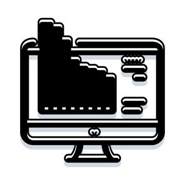 Computer monitor displaying data analytics and report dashboard 스톡 일러스트