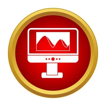 Computer monitor displaying data analytics graph icon Stockillustratie