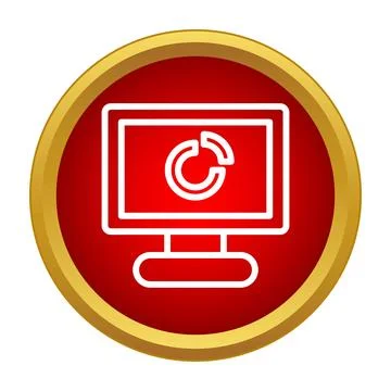 Computer monitor displaying data analytics pie chart icon 库存插图