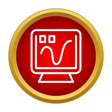 Computer monitor displaying data analytics graph icon Stock Illustration