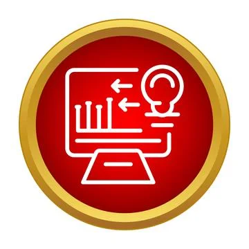 Computer monitor displaying data analytics and idea generation Stock Illustration