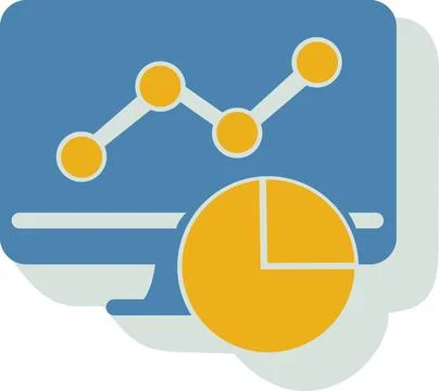 Computer monitor displaying data analytics report Stock Illustration