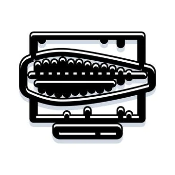 Computer monitor displaying data compression zipper icon 库存插图