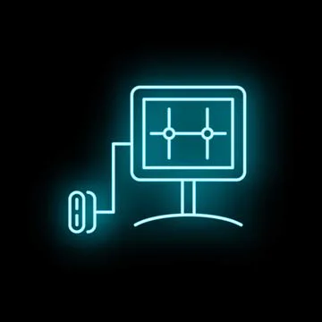 Computer monitor displaying data connection settings icon Illustrazione stock