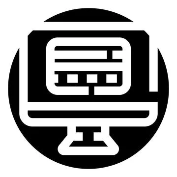 Computer monitor displaying data interface icon design Stock Illustration