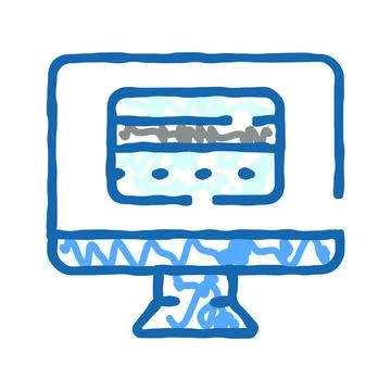 Computer monitor displaying data processing illustration Stockillustratie