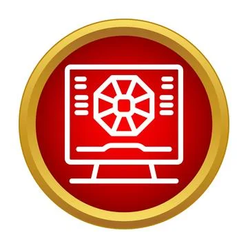 Computer monitor displaying data processing icon 库存插图