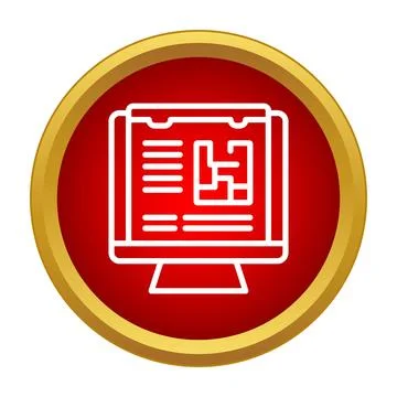 Computer monitor displaying digital architecture floor plan Stock Illustration