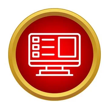 Computer monitor displaying digital interface menu and content Stock Illustration