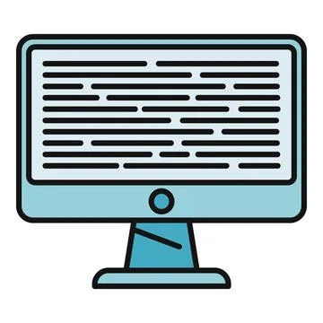 Computer monitor displaying lines of code programming development Stockillustratie